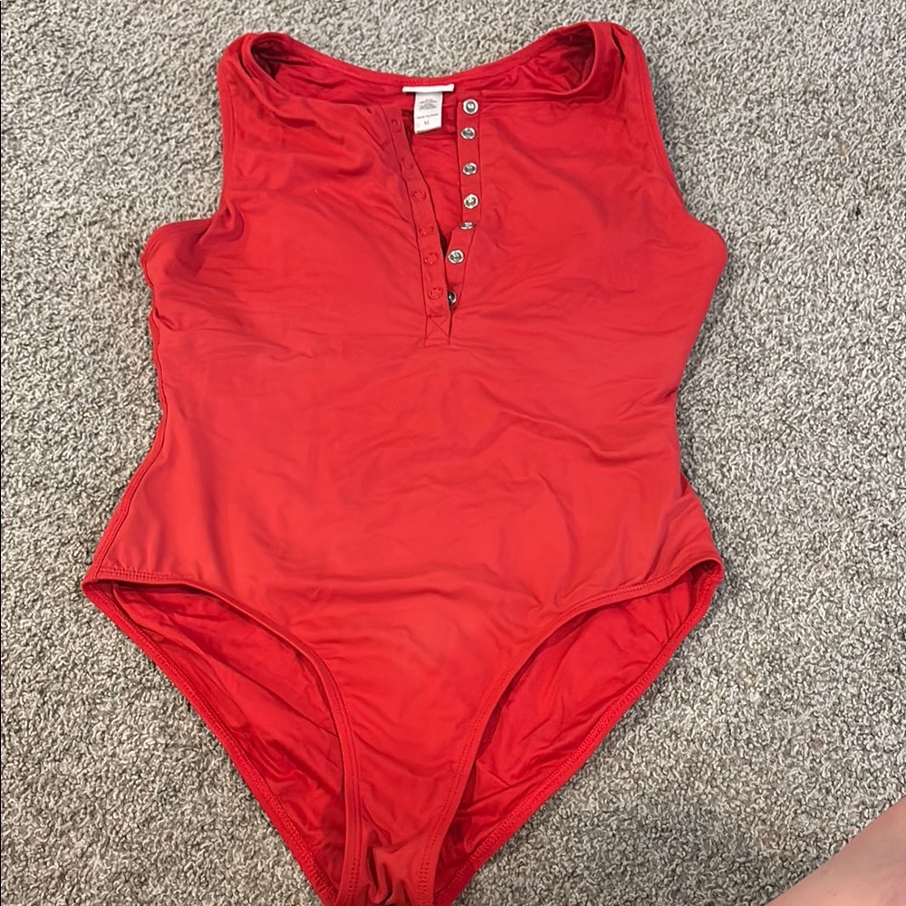Andie Red One Piece Swimsuit Scoop Neck Classic